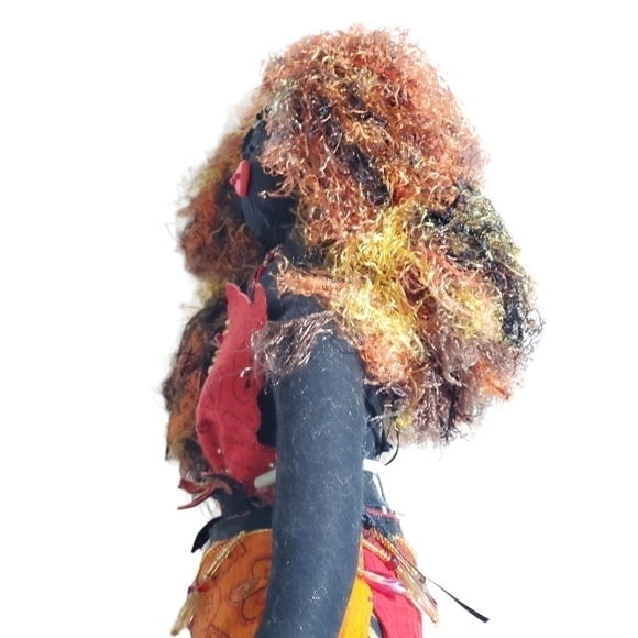 Exotic Tribal African American handmade Black Americana doll with stand - Picture 7 of 12